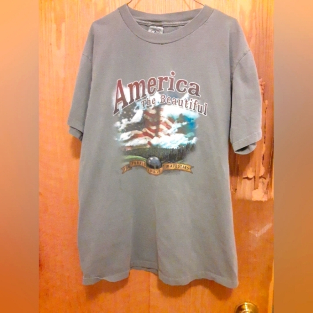 Delta Pro Weight America Graphic Tshirt Gray Short Sleeve Size XL